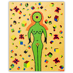 Das Rad des Todes &ndash; Acryl auf Karton, 40&nbsp;cm&nbsp;x&nbsp;50&nbsp;cm, 2000. Kat.&nbsp;Nr.&nbsp;0108