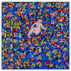...Aus dem Spiel rausgesprungen &ndash; Acryl auf Leinwand, 50&nbsp;cm&nbsp;x&nbsp;50&nbsp;cm, 2000. Kat.&nbsp;Nr.&nbsp;0062